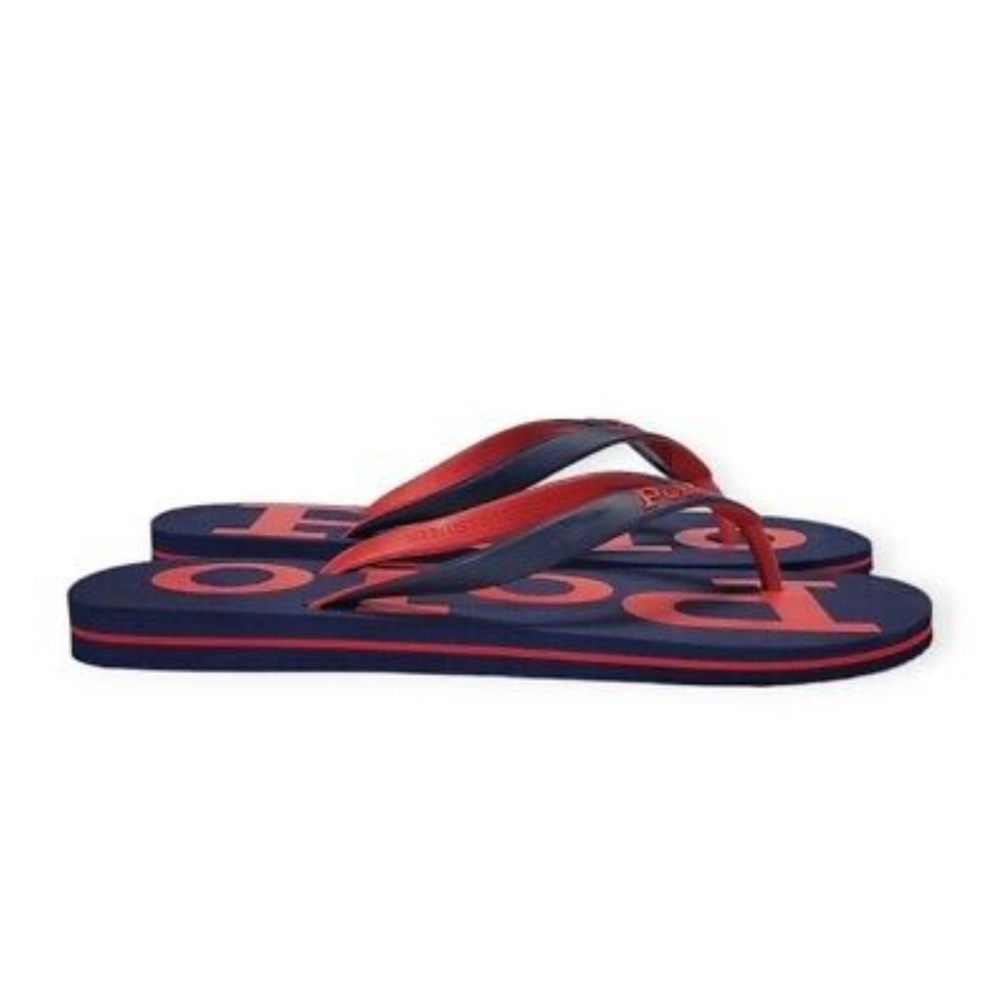 NWT Men's Ralph Lauren Polo Logo Flip-flops - Picture 3 of 8